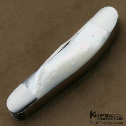 Eugene Shadley Custom Knives 5 Blade Mother of Pearl Sow Belly Slipjoint - Image 3