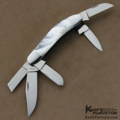 Eugene Shadley Custom Knives 5 Blade Mother of Pearl Sow Belly Slipjoint