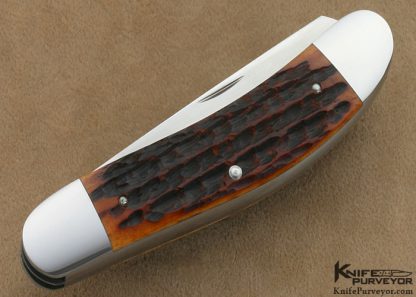 Eugene Shadley Custom Knife 2 Bladed Jigged Bone Slip Joint - Image 3