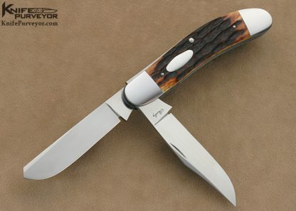 Eugene Shadley Custom Knife 2 Bladed Jigged Bone Slip Joint