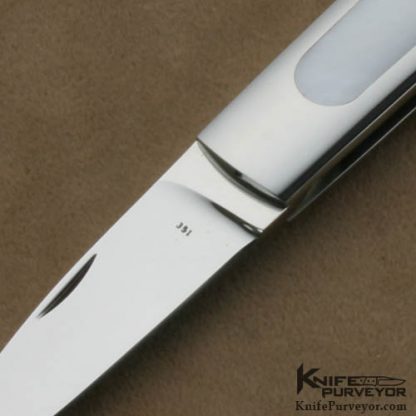 Eugene Shadley Custom Knives Mother of Pearl Interframe Slipjoint Folder - Image 2