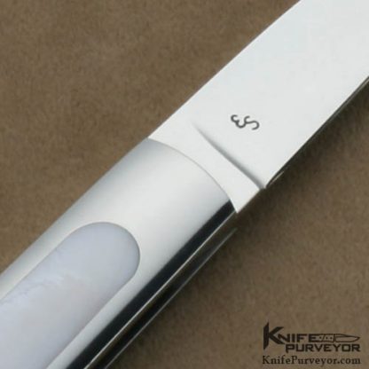 Eugene Shadley Custom Knives Mother of Pearl Interframe Slipjoint Folder - Image 4