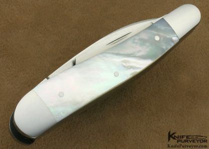 Eugene Shadley Custom Knives 3 Bladed Mother of Pearl Wharncliff Whittler Slipjoint - Image 4