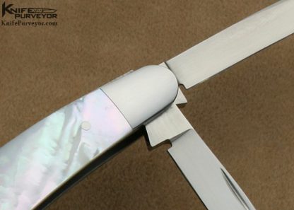 Eugene Shadley Custom Knives 3 Bladed Mother of Pearl Wharncliff Whittler Slipjoint - Image 3