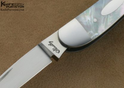 Eugene Shadley Custom Knives 3 Bladed Mother of Pearl Wharncliff Whittler Slipjoint - Image 2