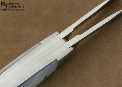 Eugene Shadley Custom Knives 3 Bladed Mother of Pearl Wharncliff Whittler Slipjoint - Image 8