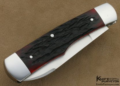 Eugene Shadley Custom Knife Red Jigged Bone SlipJoint - Image 3