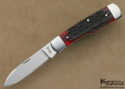 Eugene Shadley Custom Knife Red Jigged Bone SlipJoint