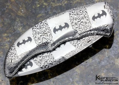 Shane Taylor Sole Authorship "Batman" Damascus Linerlock - Image 3