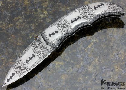 Shane Taylor Sole Authorship "Batman" Damascus Linerlock