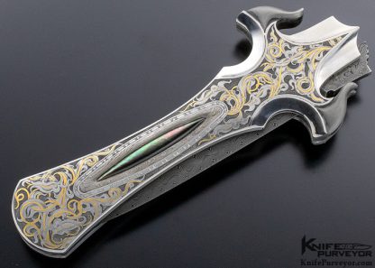 Shaun and Sharla Hansen Custom Knife Art D/A Auto Linerlock Dagger - Image 3