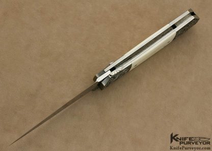 Shawn Vallotton Custom Knife J. Whitmore Engraved  Button Release Dagger LinerLock - Image 6