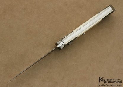 Shawn Vallotton Custom Knife J. Whitmore Engraved  Button Release Dagger LinerLock - Image 5