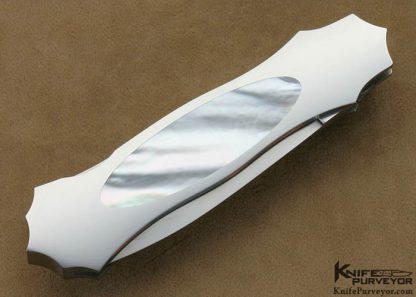 Andy Shinosky Custom Knives Mother of Pearl Interframe Lockback Dagger - Image 3