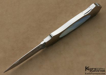Andy Shinosky Custom Knives Mother of Pearl Interframe Lockback Dagger - Image 4