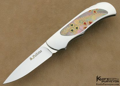 Shun Fujikawa Custom Knives Blacklip Tahitian Pearl Makie Lockback