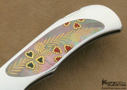Shun Fujikawa Custom Knives Blacklip Tahitian Pearl Makie Lockback - Image 3