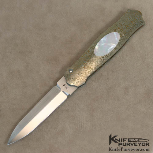 Robert Sidelinger Custom Knife Mokume & Mother of Pearl Automatic Dagger