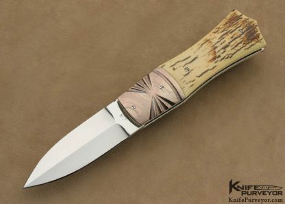 Fabrizio Silvestrelli Custom Knife  Fluted Blued Damascus Tail Lock Dagger