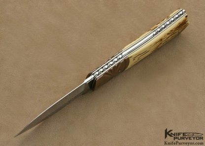 Fabrizio Silvestrelli Custom Knife  Fluted Blued Damascus Tail Lock Dagger - Image 5