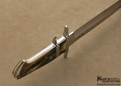 SR Johnson Custom Knife Mammoth Ivory Big Bear with Gold Thong Hole - Image 7