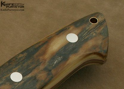 SR Johnson Custom Knife Mammoth Ivory Big Bear with Gold Thong Hole - Image 3