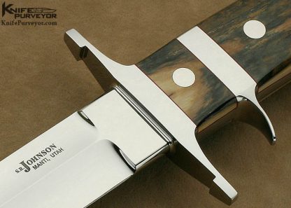 SR Johnson Custom Knife Mammoth Ivory Big Bear with Gold Thong Hole - Image 2