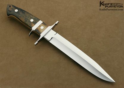 SR Johnson Custom Knife Mammoth Ivory Big Bear with Gold Thong Hole - Image 4
