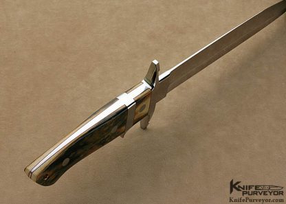 SR Johnson Custom Knife Mammoth Ivory Big Bear with Gold Thong Hole - Image 6
