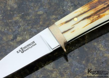 S.R. Johnson Custom Knife Mokume & Mammoth City Knife with 14K Gold Pins and Tube - Image 2