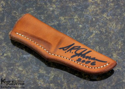 S.R. Johnson Custom Knife Mokume & Mammoth City Knife with 14K Gold Pins and Tube - Image 4