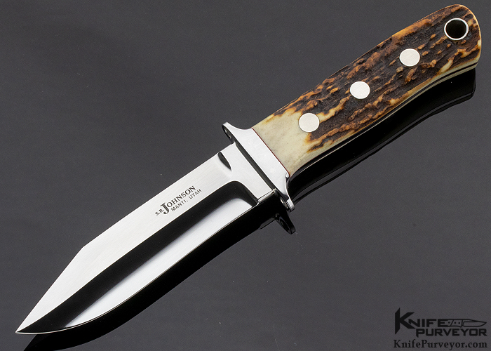 SR Johnson Custom Knife Sambar Stag Three Pin Wilderness-Chute