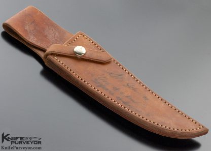 S. R. Johnson Custom Knife 30 Year Anniversary Stag Crown and Stacked Leather "One of a Kind" - Image 8