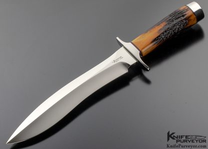 S. R. Johnson Custom Knife "One of a Kind" Fighter with Sambar Stag