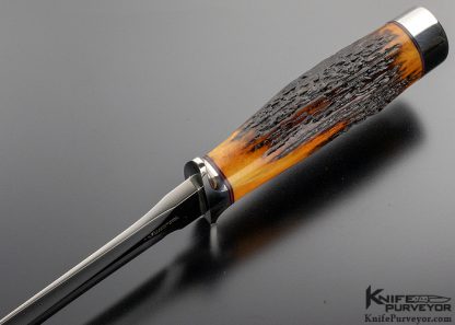 S. R. Johnson Custom Knife "One of a Kind" Fighter with Sambar Stag - Image 5