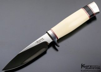 S.R. Johnson Custom Knife One of a Kind Buffalo Horn and Mammoth Randall Style Hunter 13290