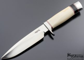 SR Johnson Custom Knife Black Buffalo Horn and Mammoth One of a Kind Knife