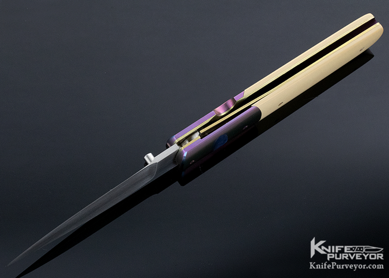 Stan Fujisaka Custom Knife Machined Anodized Titanium Linerlock - Image 7
