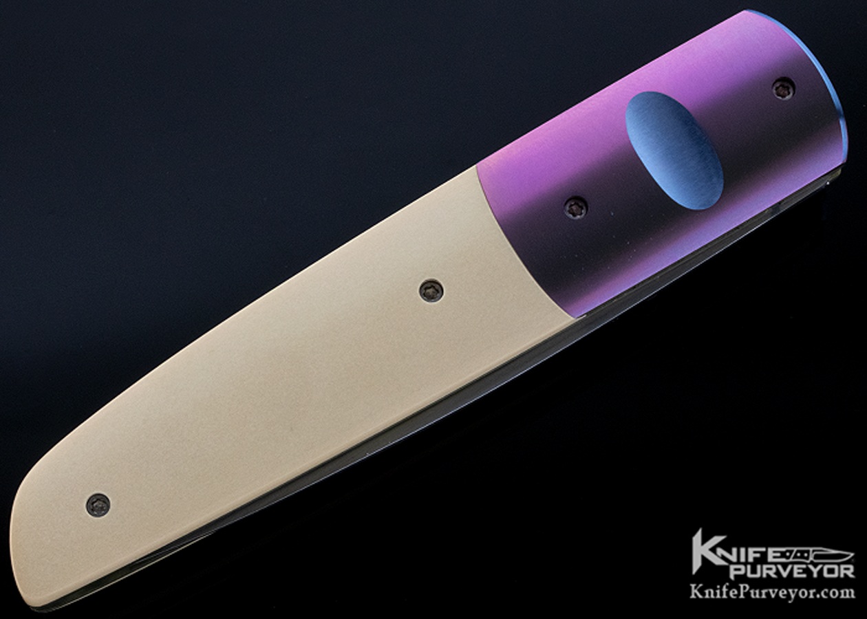 Stan Fujisaka Custom Knife Machined Anodized Titanium Linerlock - Image 3