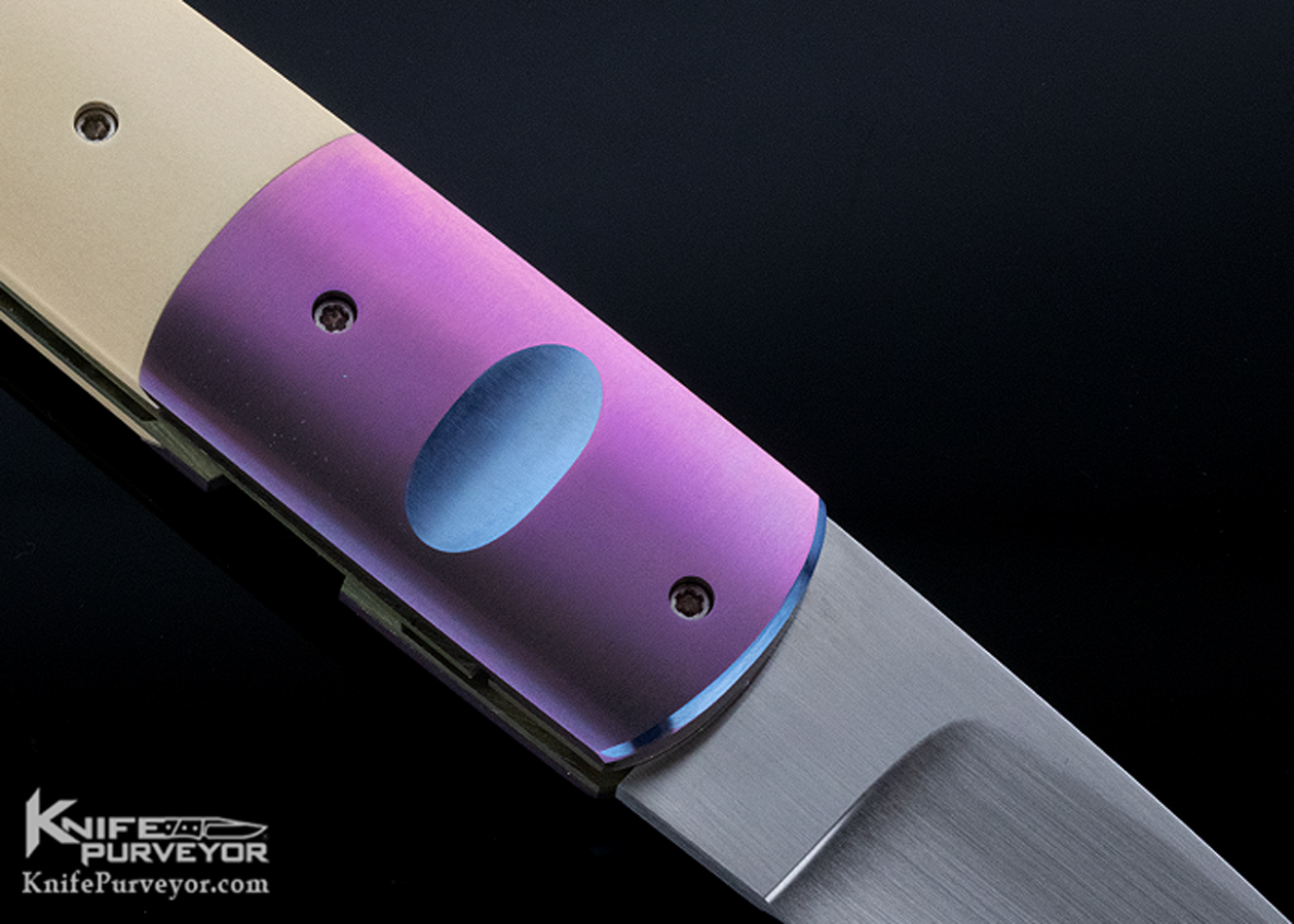 Stan Fujisaka Custom Knife Machined Anodized Titanium Linerlock - Image 5
