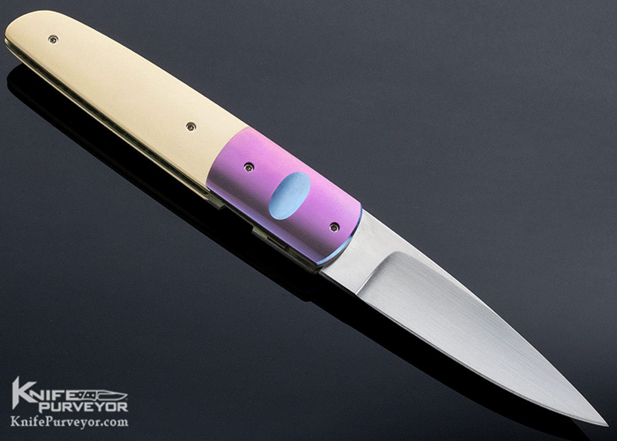 Stan Fujisaka Custom Knife Machined Anodized Titanium Linerlock - Image 4