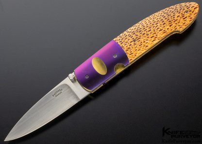Stan Fujisaka Custom Knife  Lauhala Wood and Titanium