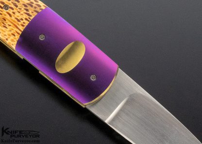 Stan Fujisaka Custom Knife  Lauhala Wood and Titanium - Image 4