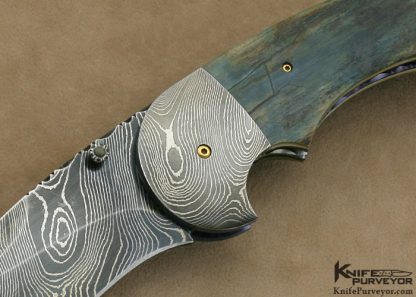 Stan Wilson Custom Knife Damascus Double Action Auto - Image 2