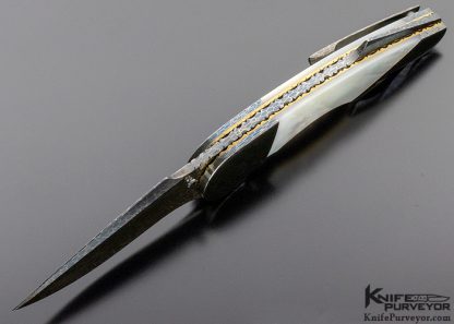 Stan Wilson Custom Knife Mother of Pearl & Bertie Rietveld Dragonskin Damascus Advisor 3 Double Action Automatic - Image 4