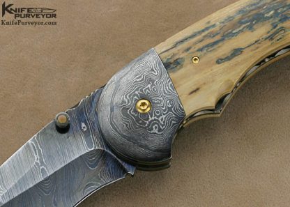 Stan Wilson Custom Knives Blued Damascus Large "Advisor" Linerlock - Image 2