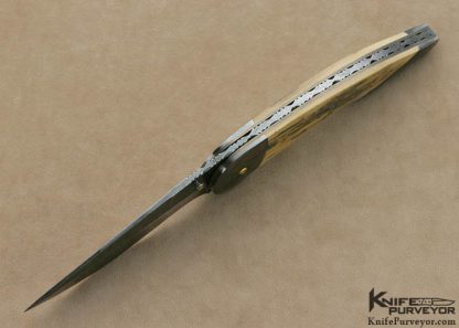 Stan Wilson Custom Knives Blued Damascus Large "Advisor" Linerlock - Image 6
