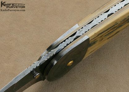Stan Wilson Custom Knives Blued Damascus Large "Advisor" Linerlock - Image 7