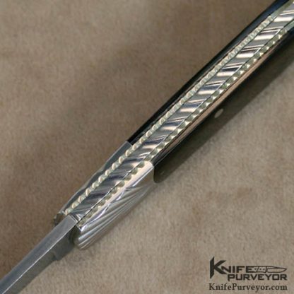 Ken Steigerwalt Custom Knife Blacklip Pearl & Damascus Lockback - Image 4