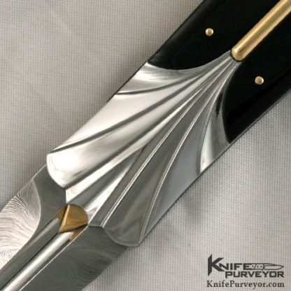 Ken Steigerwalt Custom Knife Penshell & Damasteel Fluted Dagger - Image 2